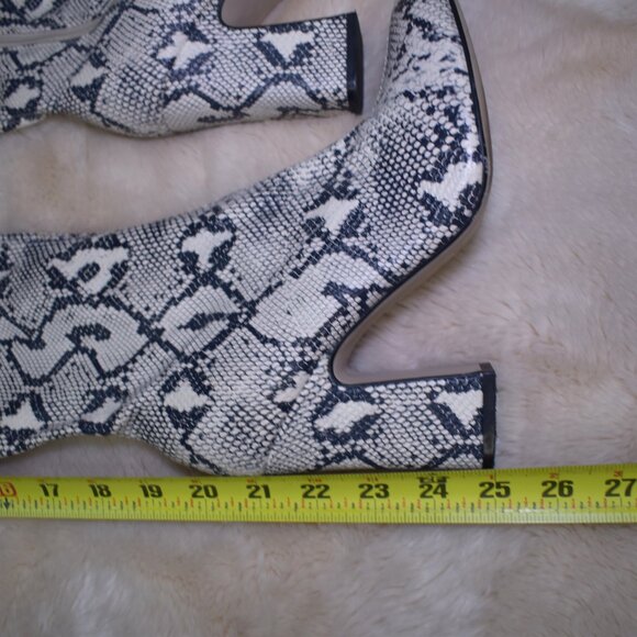 Unisa Thigh High Snake Skin Boots Size 7.5 Chunky Block Heel Over the Knee - Picture 7 of 9